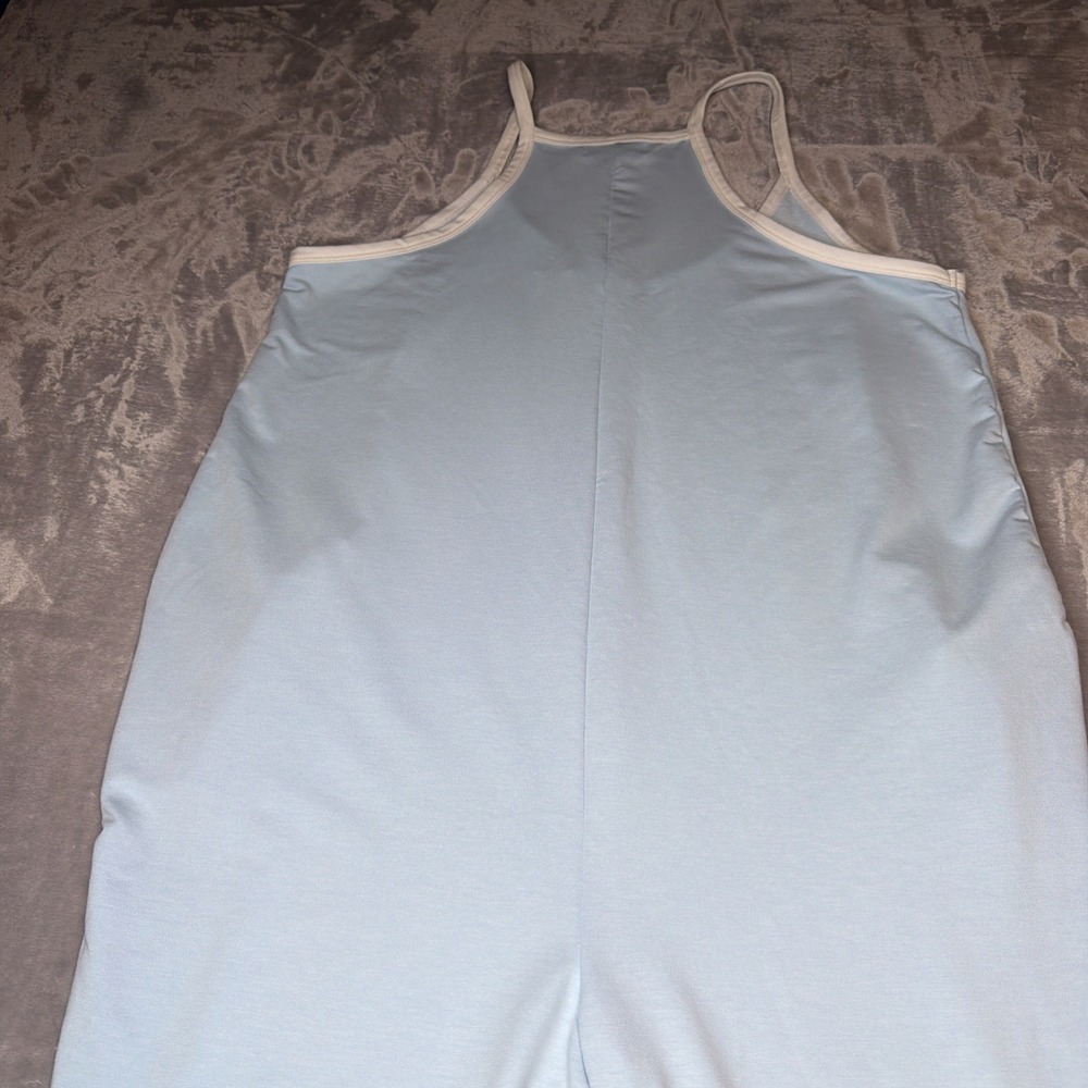 Sincerely Jules Women's XL Blue Sleeveless Jumpsuit Wide Leg Pockets NWT - Picture 4 of 11